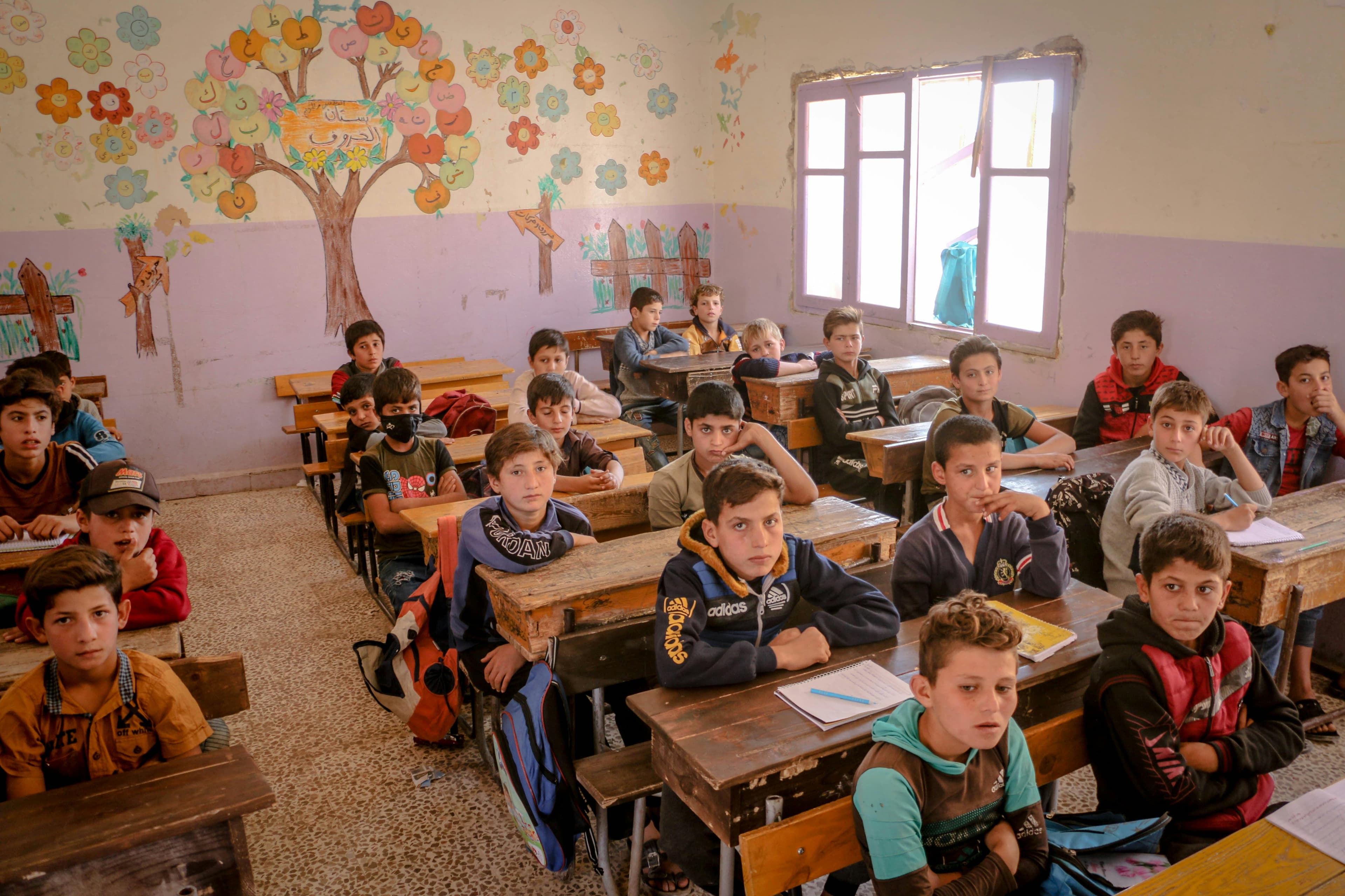 Afghan children in a classroom